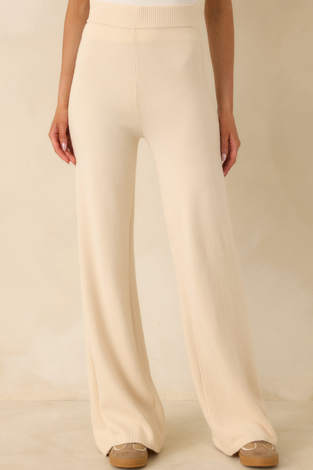 Beige-Knit-Pants-With-Wide-Leg-Silhouette