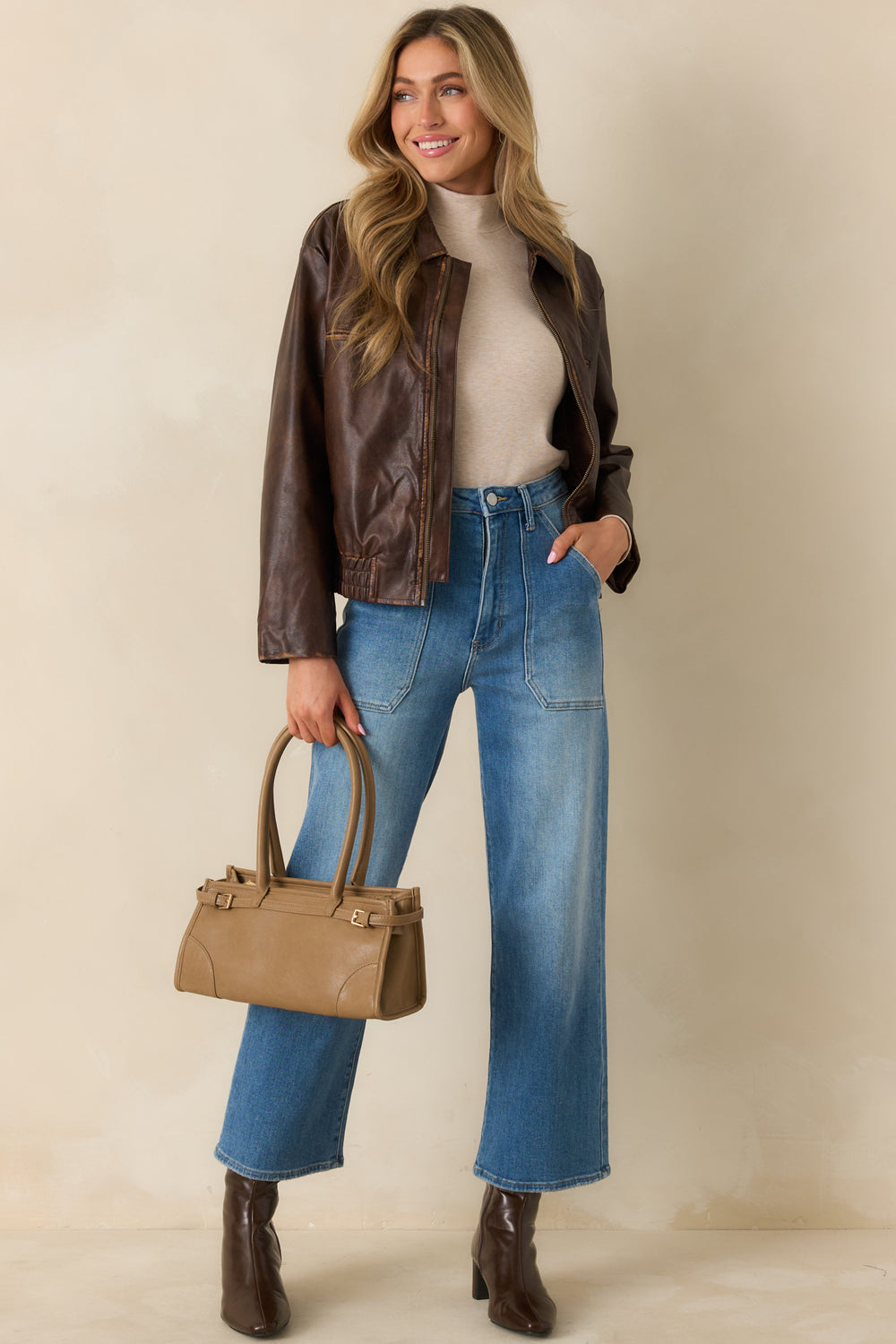 Brown-Faux-Distressed-Leather-Jacket-Front-Zip-Relaxed-Shape