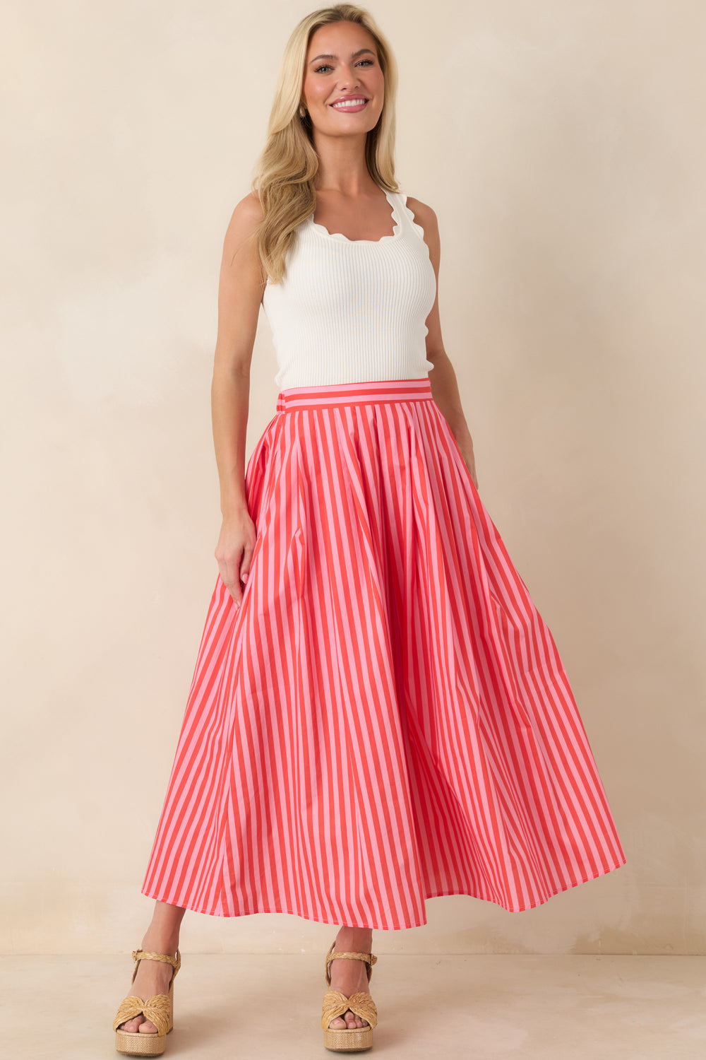 Cotton-Maxi-Skirt-With-An-Elongated-Drape-And-Clean-Waistband
