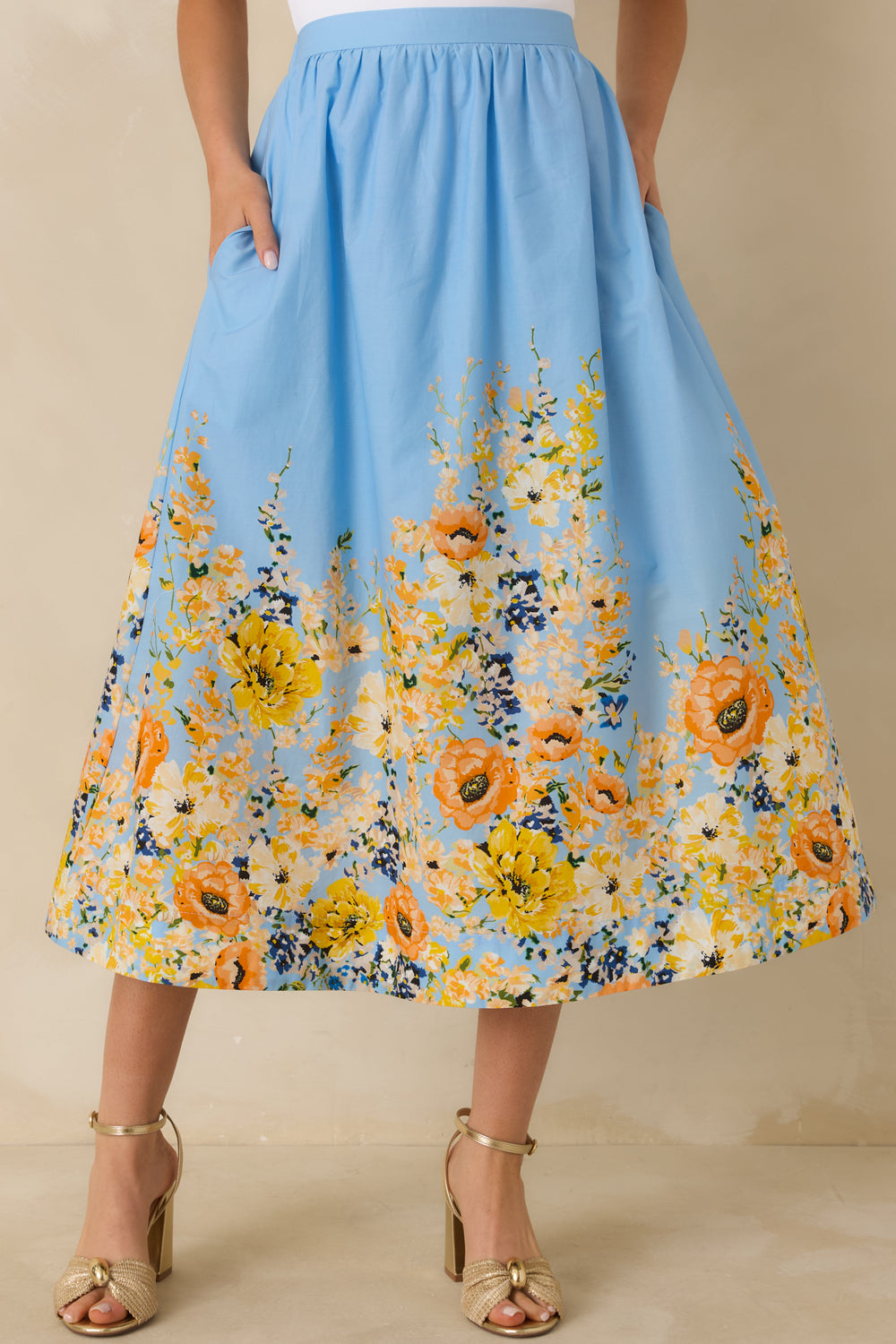 Cropped-View-Emphasizing-The-Multicolor-Floral-Print-Along-The-Hem