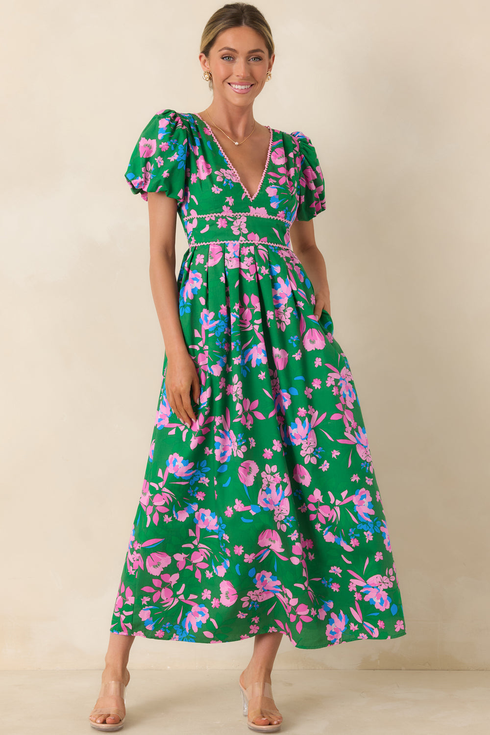 Flowing-Maxi-Dress-Draped-Skirt-Smocked-Back-Waist