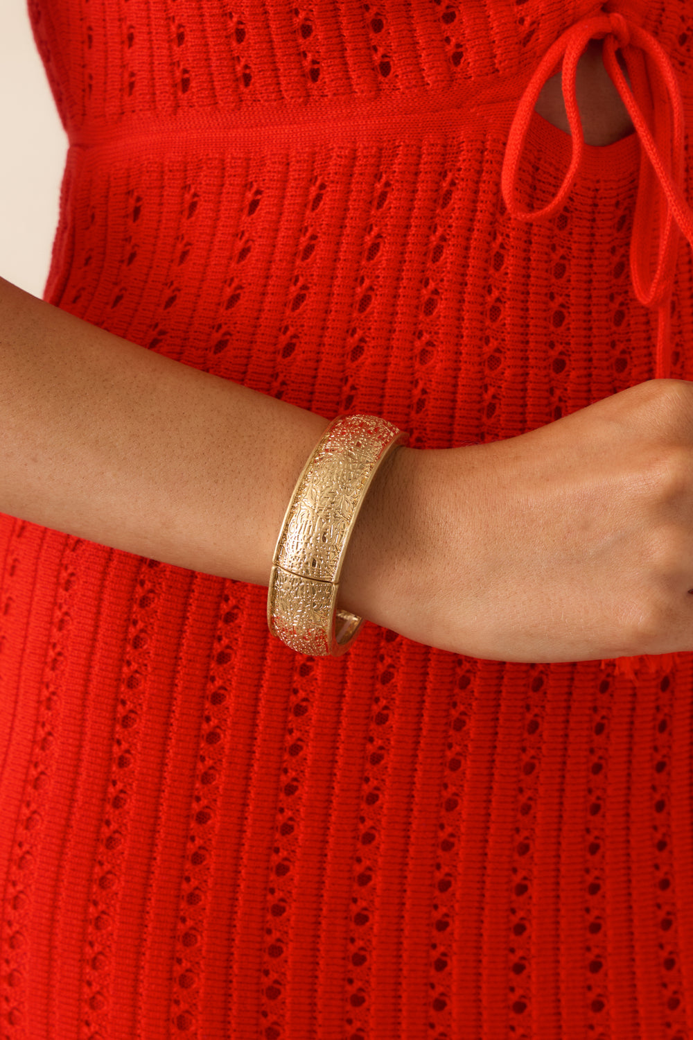Gold-Bracelet-With-Heavily-Textured-Design