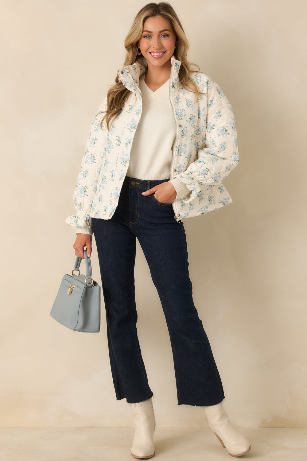 Ivory-Quilted-Jacket-With-Allover-Soft-Blue-Floral-Print