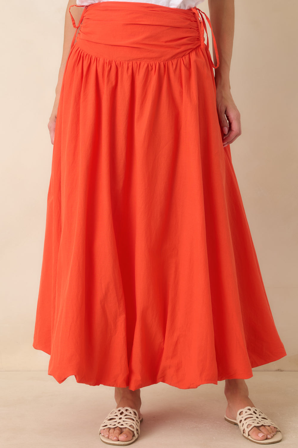 Lightweight-Coral-Maxi-Skirt-With-Wide-Waistband