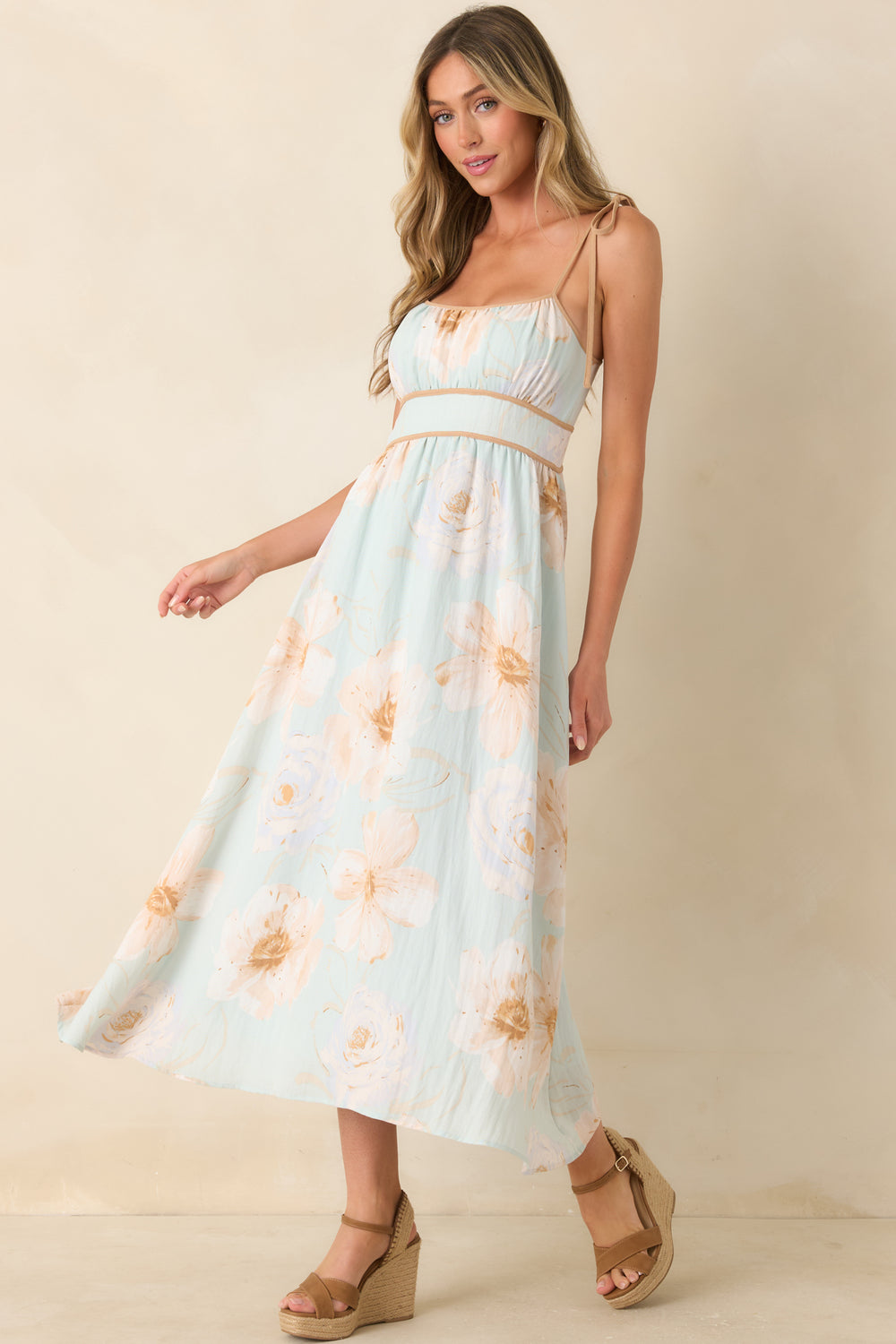 Mint-Green-Tie-Strap-Floral-Dress
