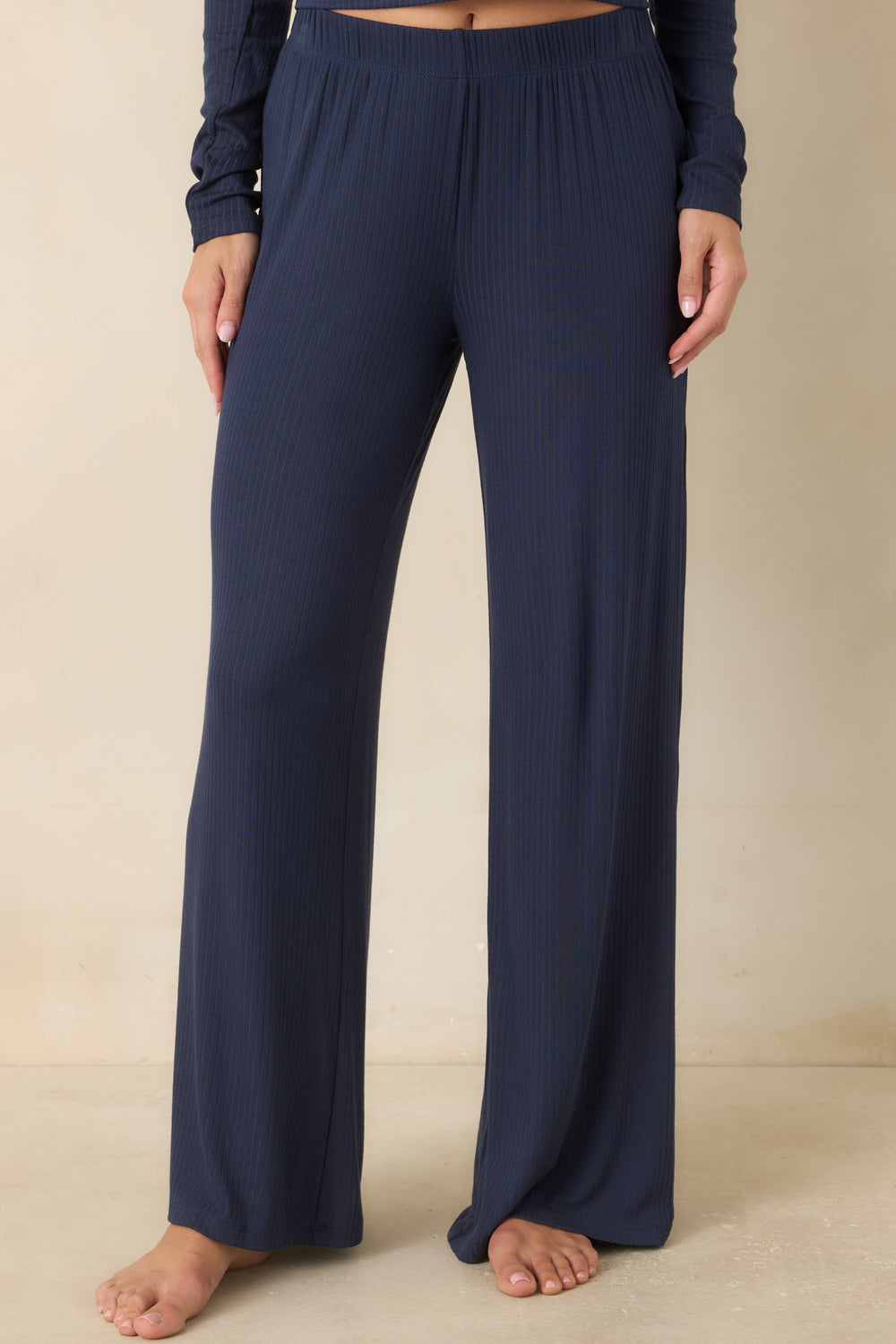Navy-Wide-Leg-Pants-Elastic-Waistband