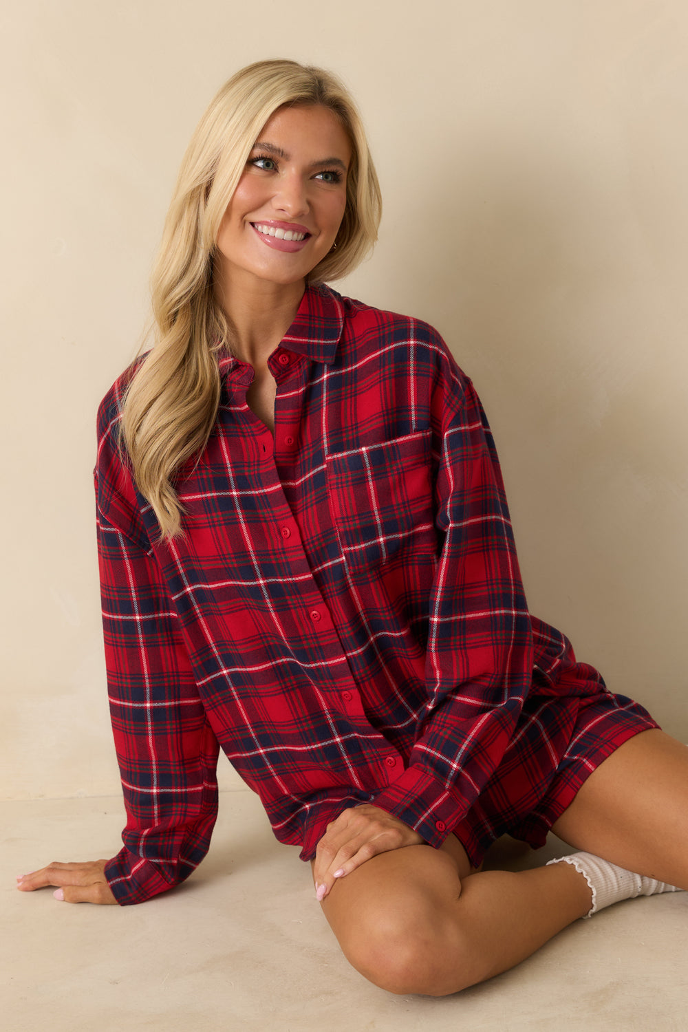 Red-Plaid-Flannel-Top-Close-Up-Button-Collar-Texture