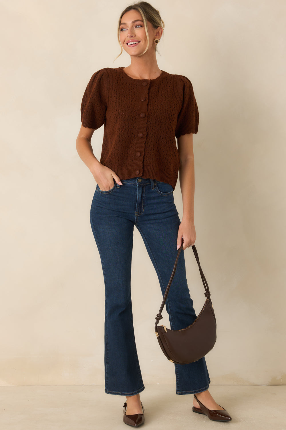 Soft-Pointelle-Knit-Cardigan-With-Covered-Buttons